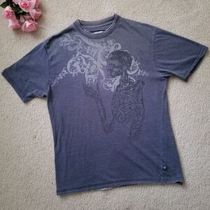 Men's Grey Blue Skeleton Graphic Tshirt